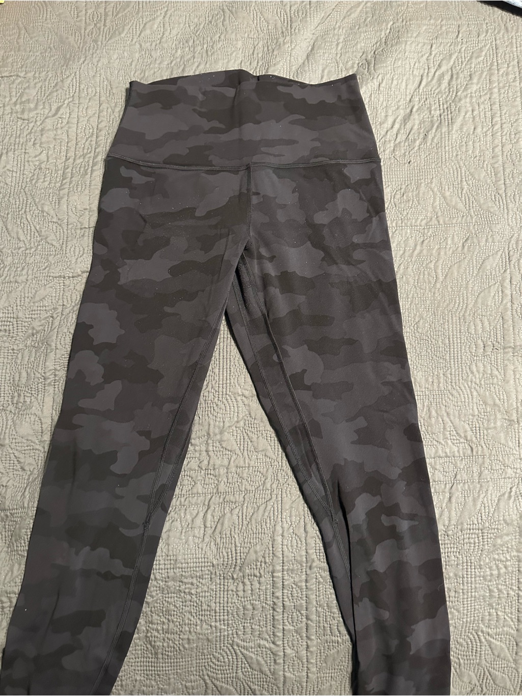 Lululemon Athletica Black & Charcoal Camo High-Rise Leggings